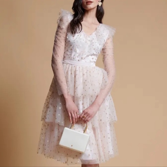 Rachel Parcell Glitter Star Long Sleeve Tulle Dress size small New with Tags - Picture 5 of 10